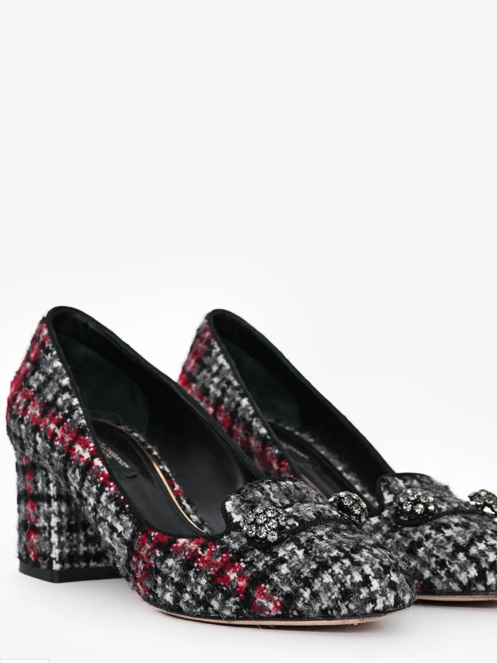 Dolce & Gabbana Tweed Block Heels
